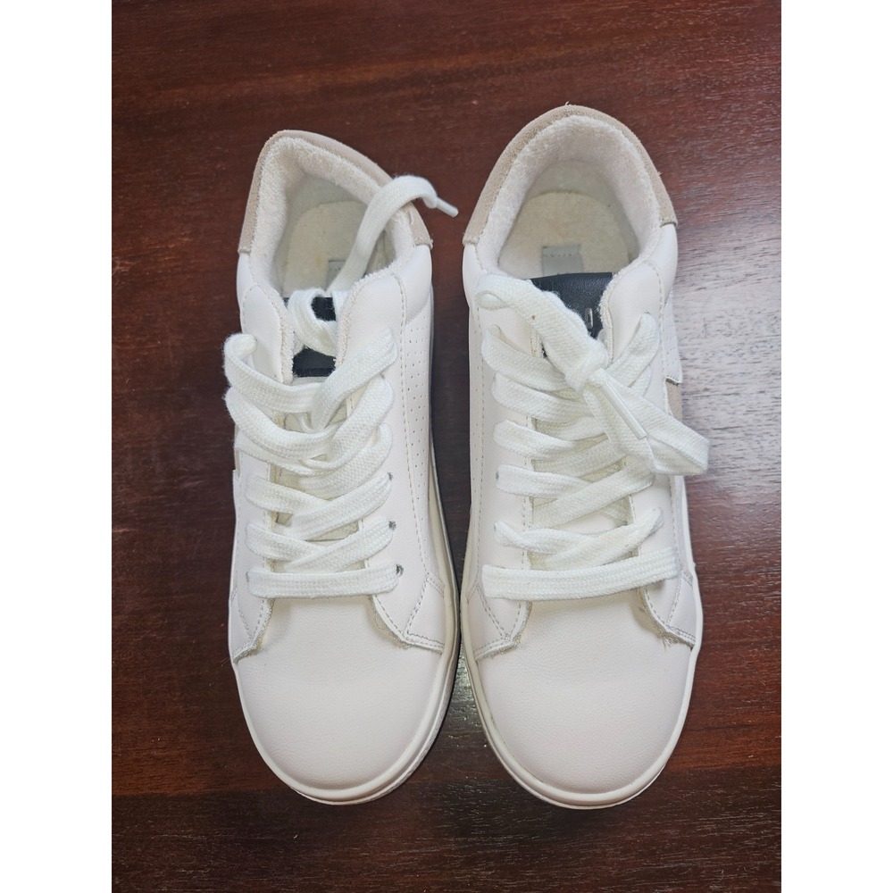 Steve Madden Starling White Multi Suede Tan Suede Star Leather Sneakers Size 6 M - Picture 2 of 9